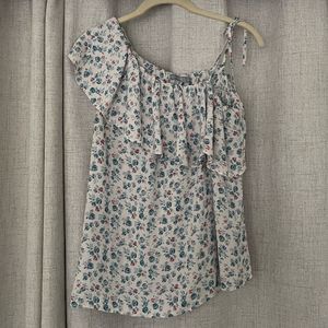 One Shoulder Floral Top